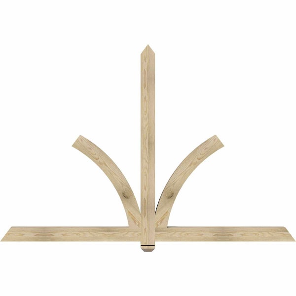 Ekena Millwork Redmond Rough Sawn Timber Gable Bracket, Douglas Fir, 84"W x 56"H x 4"D x 4"F, 16/12 Pitch GBW084X56X0404RED00RDF - main